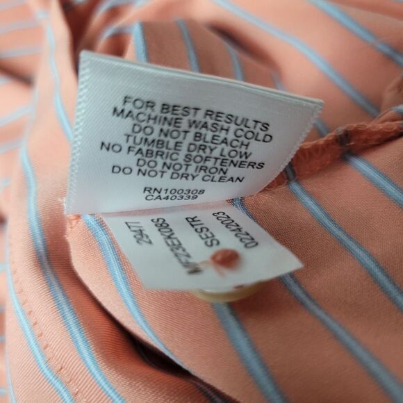 Peter Millar Summer Comfort Men's Golf Polo Shirt Size XL Orange Striped - Picture 8 of 11